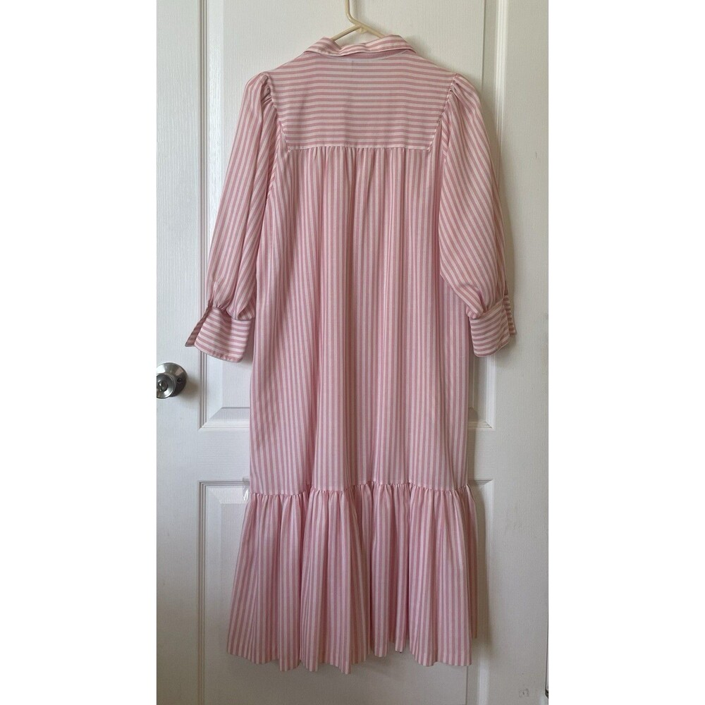 Vintage Chiha Midi Stripes Dress Size 6 With Side Pockets - Picture 2 of 10